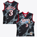 Philadelphia 76ers Mitchell & Ness Allen Iverson 2000 Team Marble Swingman Jersey - Black