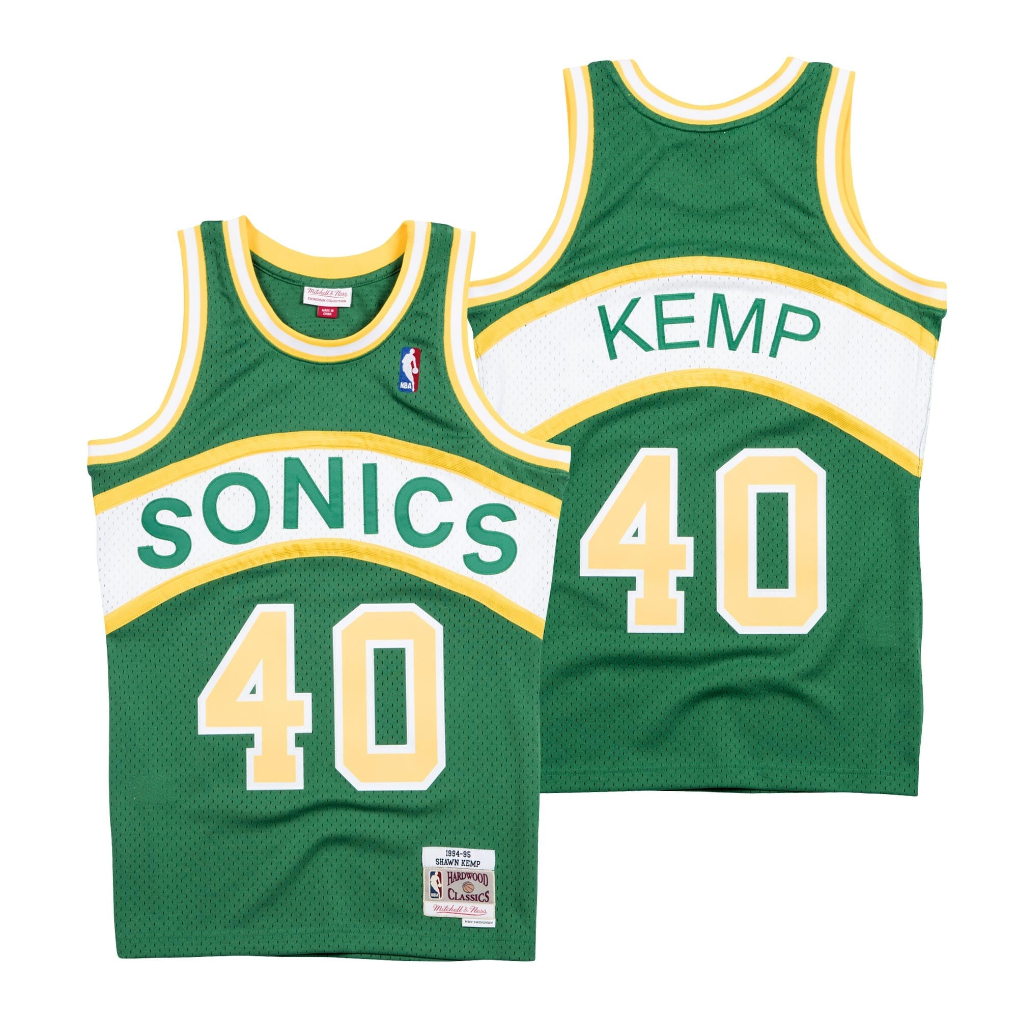 Seattle Supersonics Shawn Kemp Hardwood Classics Road Swingman Jersey By Mitchell & Ness - Mens