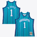 Charlotte Hornets Mitchell & Ness Baron Davis 1999 Swingman Road Authentic Jersey - Teal