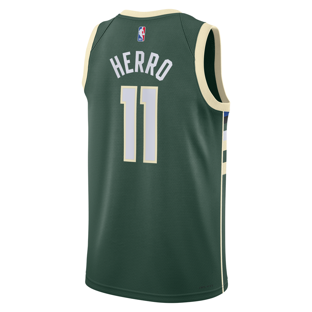 Milwaukee Bucks Nike Icon Edition Swingman Jersey - Hunter Green - Tyler Herro - Unisex