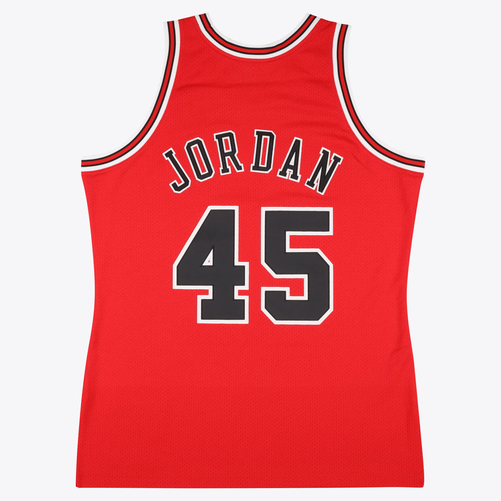 Chicago Bulls Michael Jordan 1994-95 Road 45 Authentic Jersey By Mitchell & Ness - Red - Mens