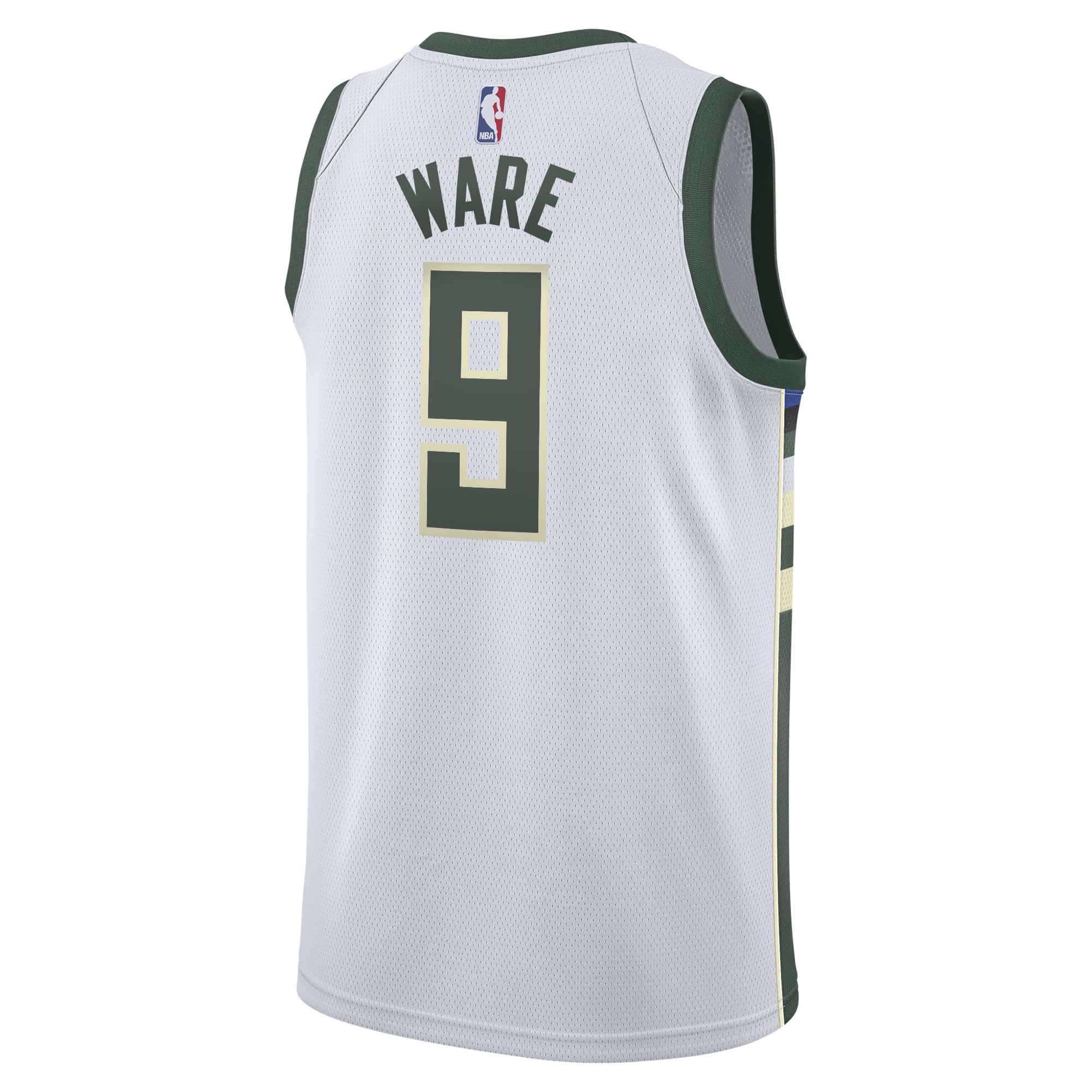 Milwaukee Bucks Nike Association Edition Swingman Jersey - White - Kel'el Ware - Youth