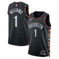 Brooklyn Nets Nike 2025/26 City Edition Swingman Jersey - Black - Ziaire Williams - Unisex