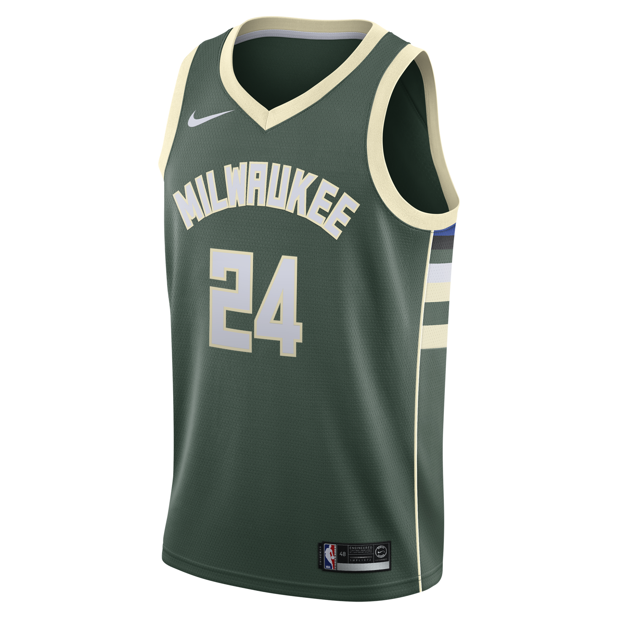 Milwaukee Bucks Nike Icon Edition Swingman Jersey - Hunter Green - Jaime Jaquez Jr. - Youth