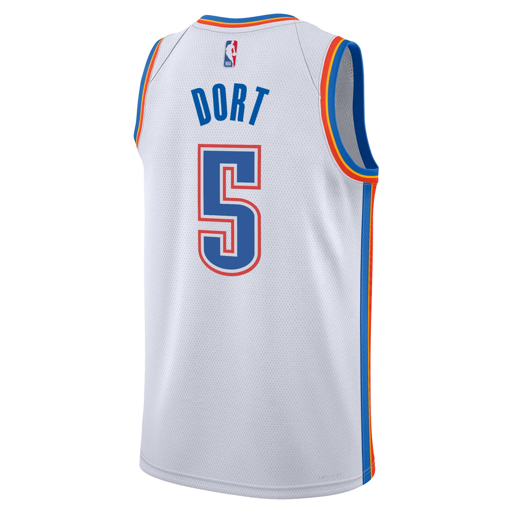 Oklahoma City Thunder Nike Association Edition Swingman Jersey - White - Luguentz Dort - Youth