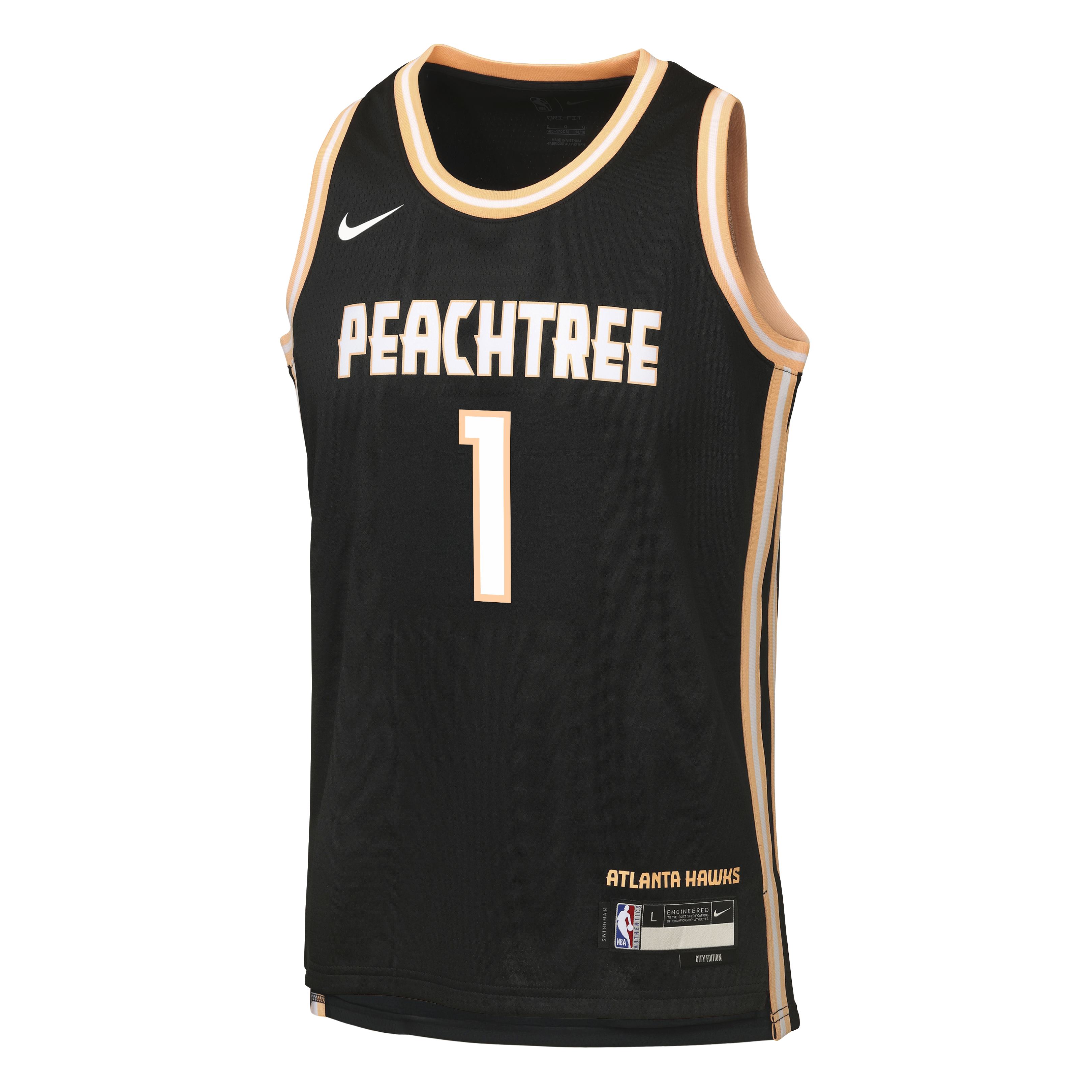 Nike Atlanta Hawks 2025/26 Nike City Edition Swingman Jersey - Black - Jalen Johnson - Youth