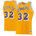 Men's Mitchell & Ness Magic Johnson Gold Los Angeles Lakers 1984-85 Hardwood Classics Swingman Jersey