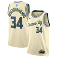 Milwaukee Bucks Nike 2025/26 City Edition Swingman Jersey - Cream - Giannis Antetokounmpo - Unisex
