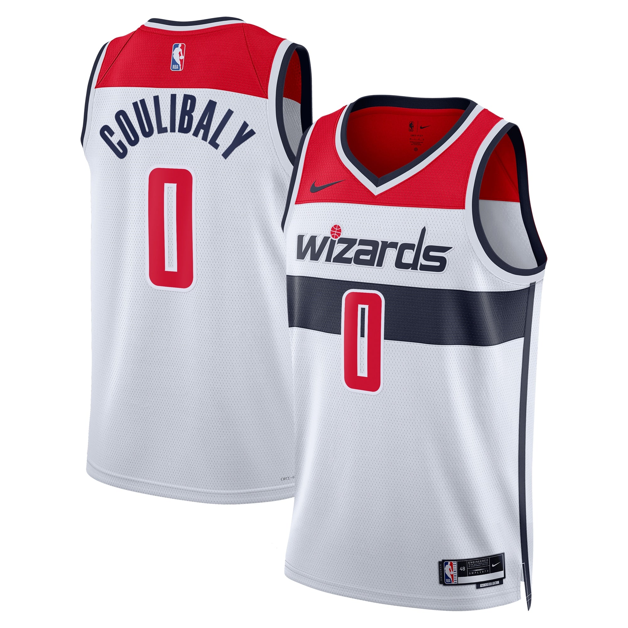 Washington Wizards Nike Association Edition Swingman Jersey - White - Bilal Coulibaly - Unisex