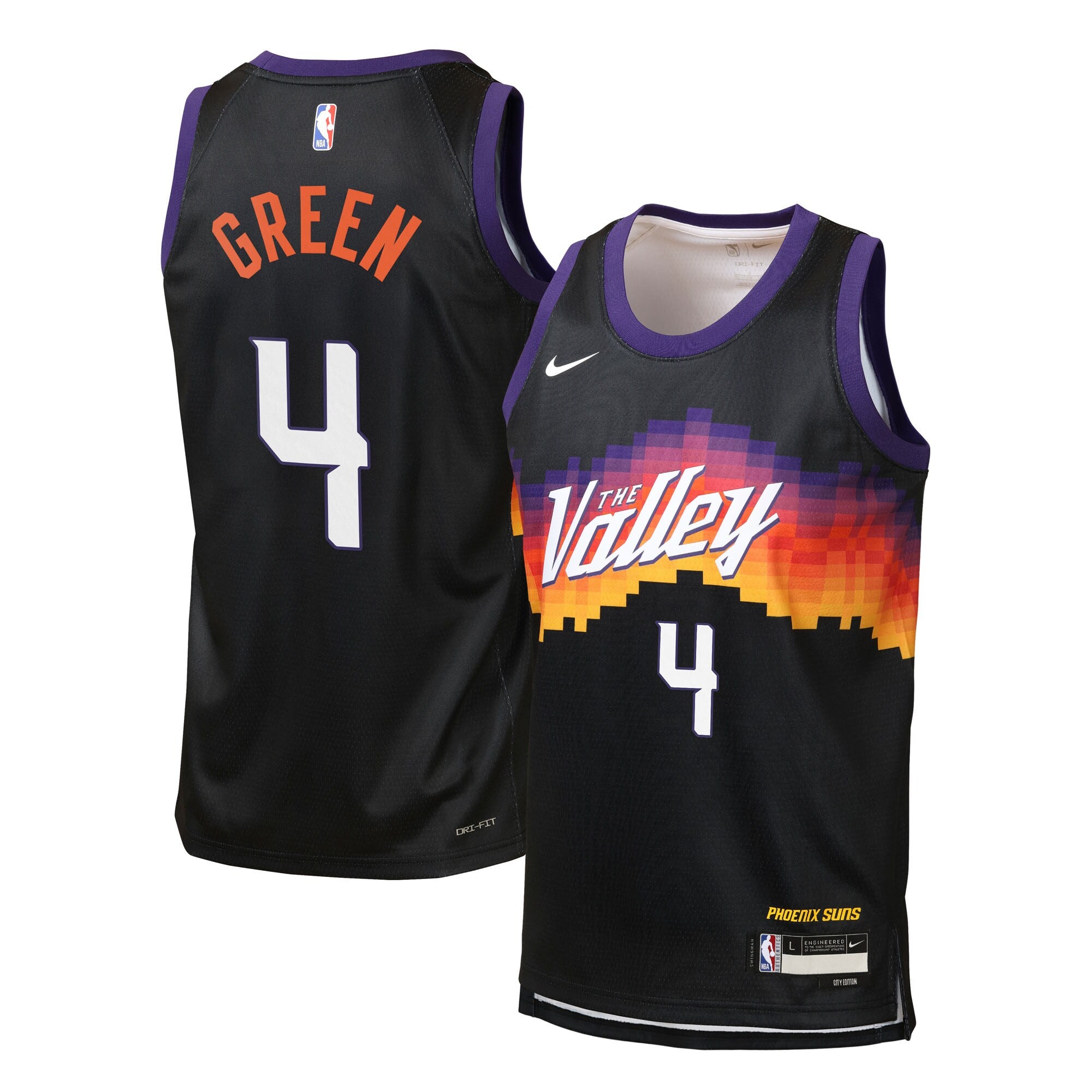Phoenix Suns Nike 2025/26 City Edition Swingman Jersey - Black - Jalen Green - Youth