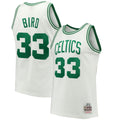 Men's Mitchell & Ness Larry Bird White Boston Celtics 1985-86 Hardwood Classics Swingman Jersey