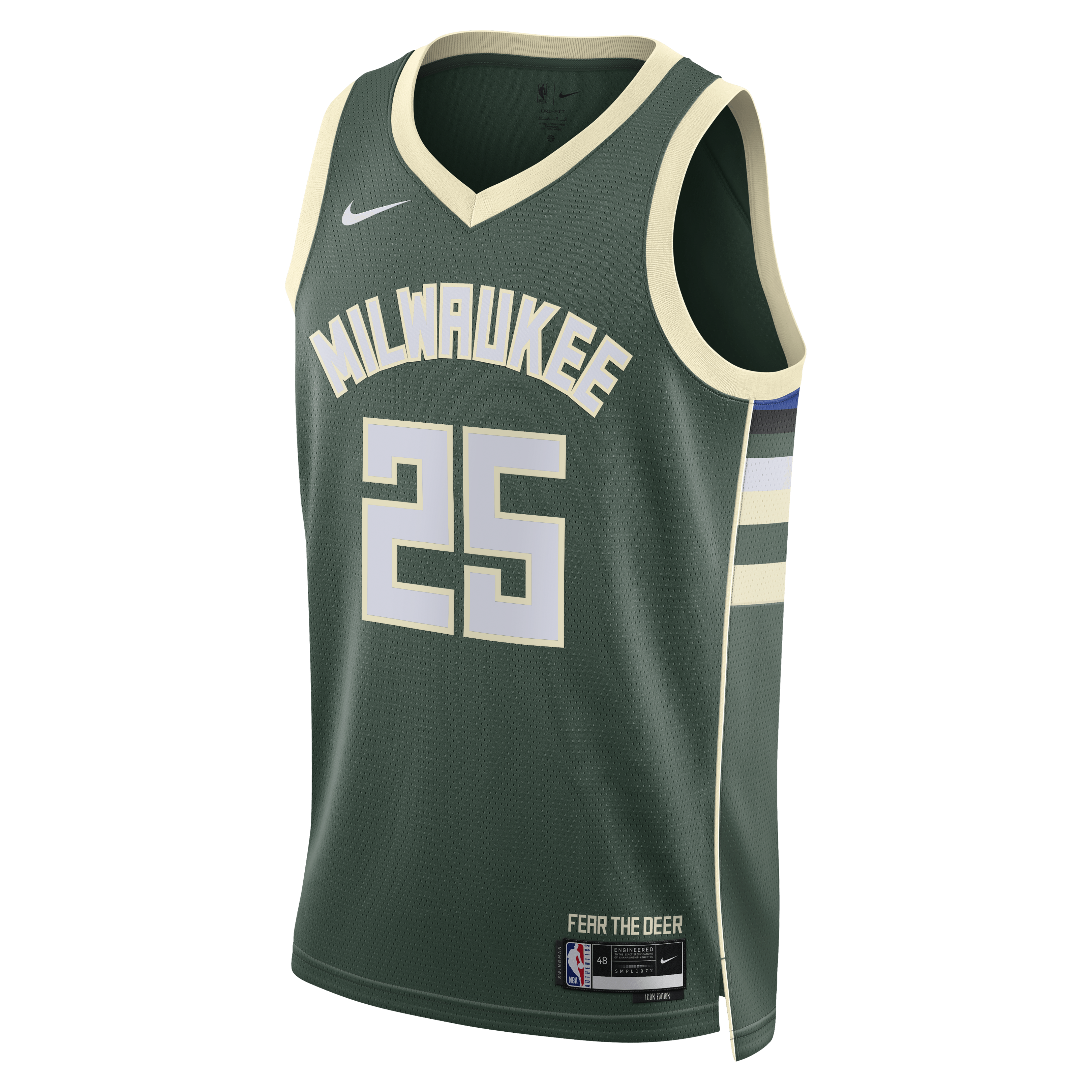 Milwaukee Bucks Nike Icon Edition Swingman Jersey - White - Kasparas Jakučionis - Unisex
