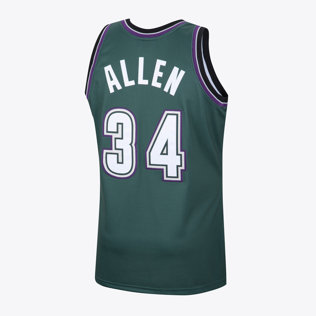 Milwaukee Bucks Ray Allen 1996 Hardwood Classics Alternate Swingman Jersey By Mitchell & Ness - Dark Green - Mens