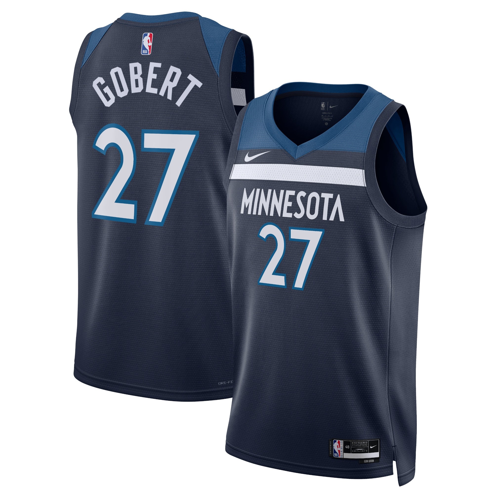 Minnesota Timberwolves Nike Icon Edition Swingman Jersey - Navy - Rudy Gobert - Unisex