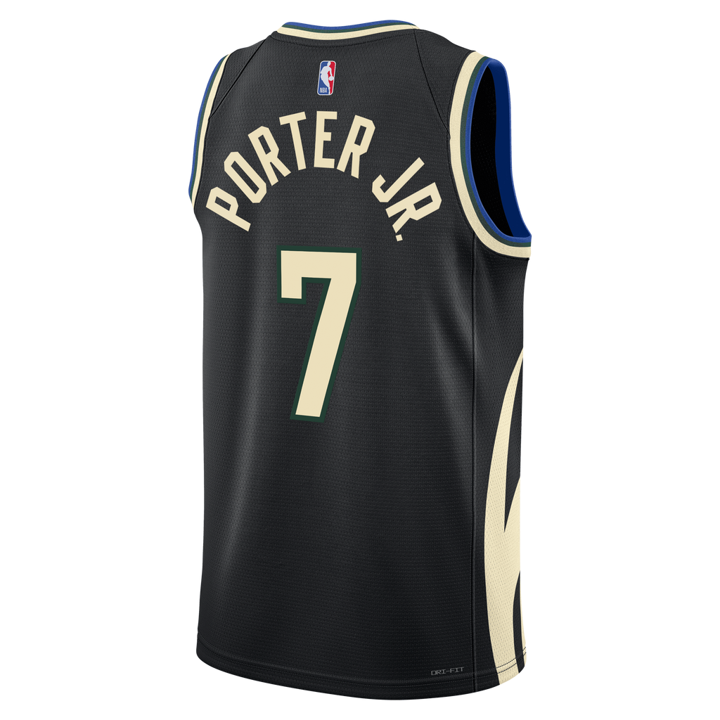 Milwaukee Bucks Jordan Brand Statement Edition Swingman Jersey - Hunter Green - Kevin Porter Jr. - Unisex