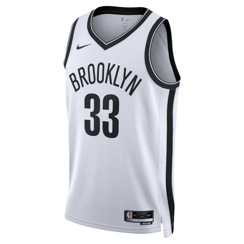 Brooklyn Nets Nike Association Edition Swingman Jersey - White - Nic Claxton - Unisex