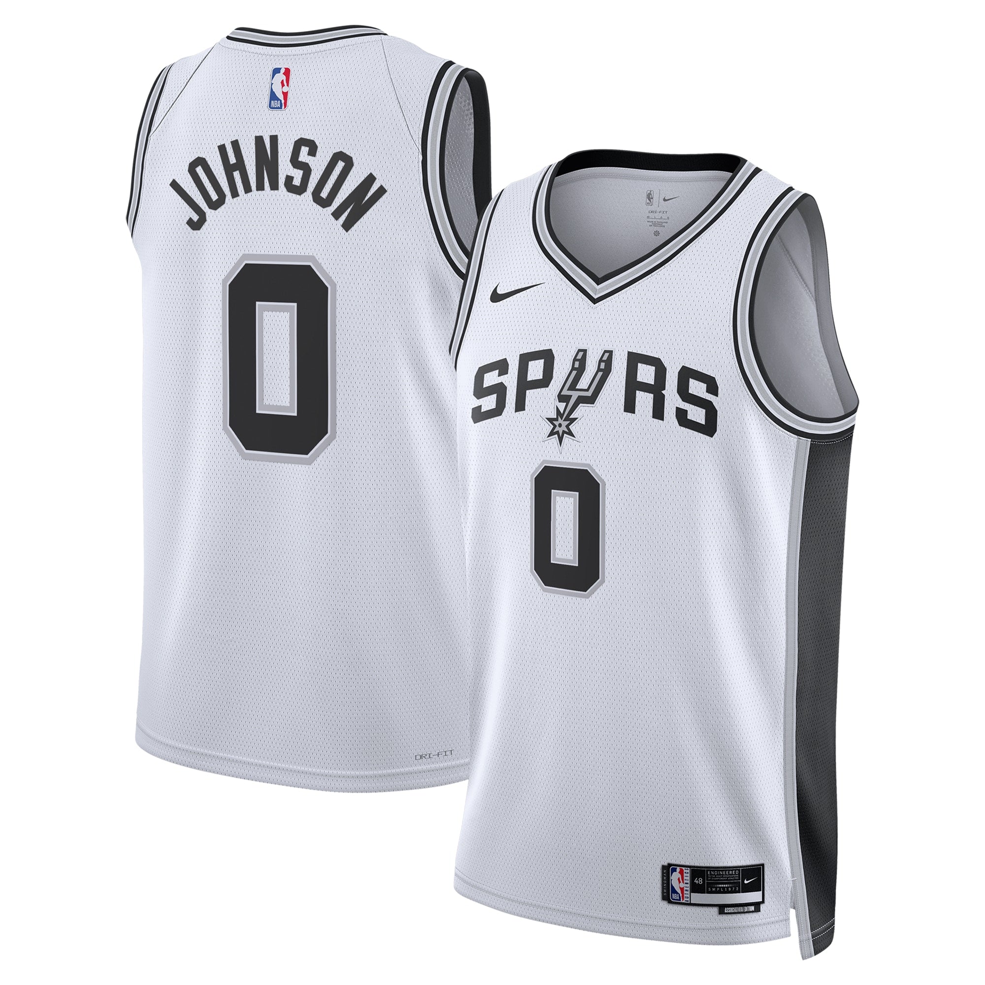 San Antonio Spurs Nike Association Edition Swingman Jersey - White - Keldon Johnson - Unisex