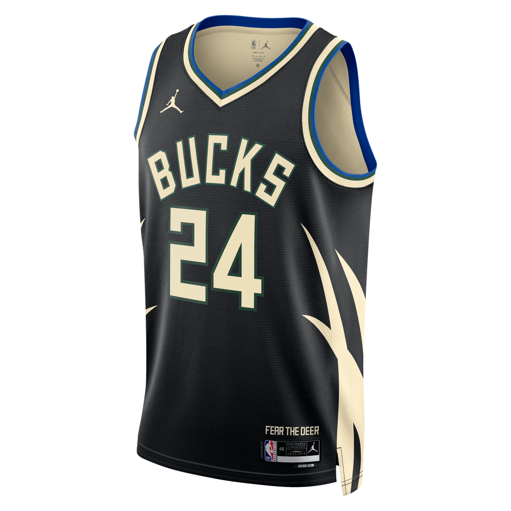 Milwaukee Bucks Jordan Brand Statement Edition Swingman Jersey - Hunter Green - Jaime Jaquez Jr. - Unisex