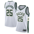 Milwaukee Bucks Nike Association Edition Swingman Jersey - White - Kasparas Jakučionis - Unisex