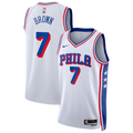 Philadelphia 76ers Nike Association Edition Swingman Jersey - White - Jaylen Brown - Unisex
