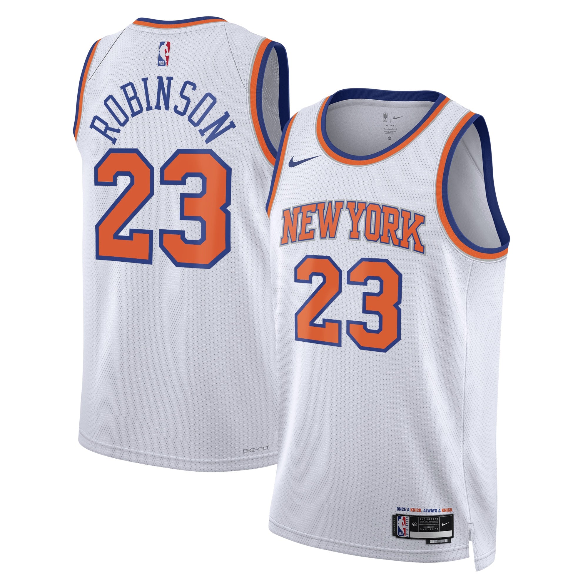 New York Knicks Nike Association Edition Swingman Jersey - White - Mitchell Robinson - Unisex