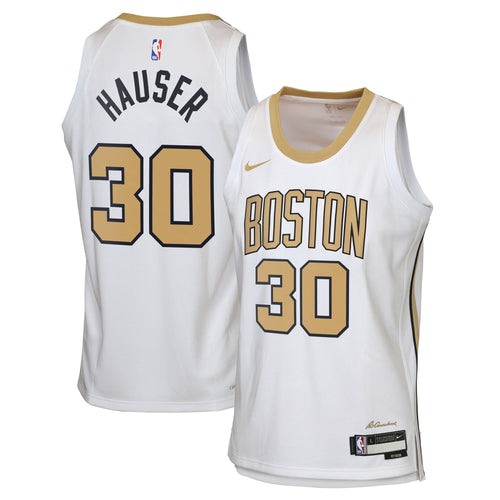Boston Celtics Nike 2025/26 City Edition Swingman Jersey - White - Sam Hauser - Youth