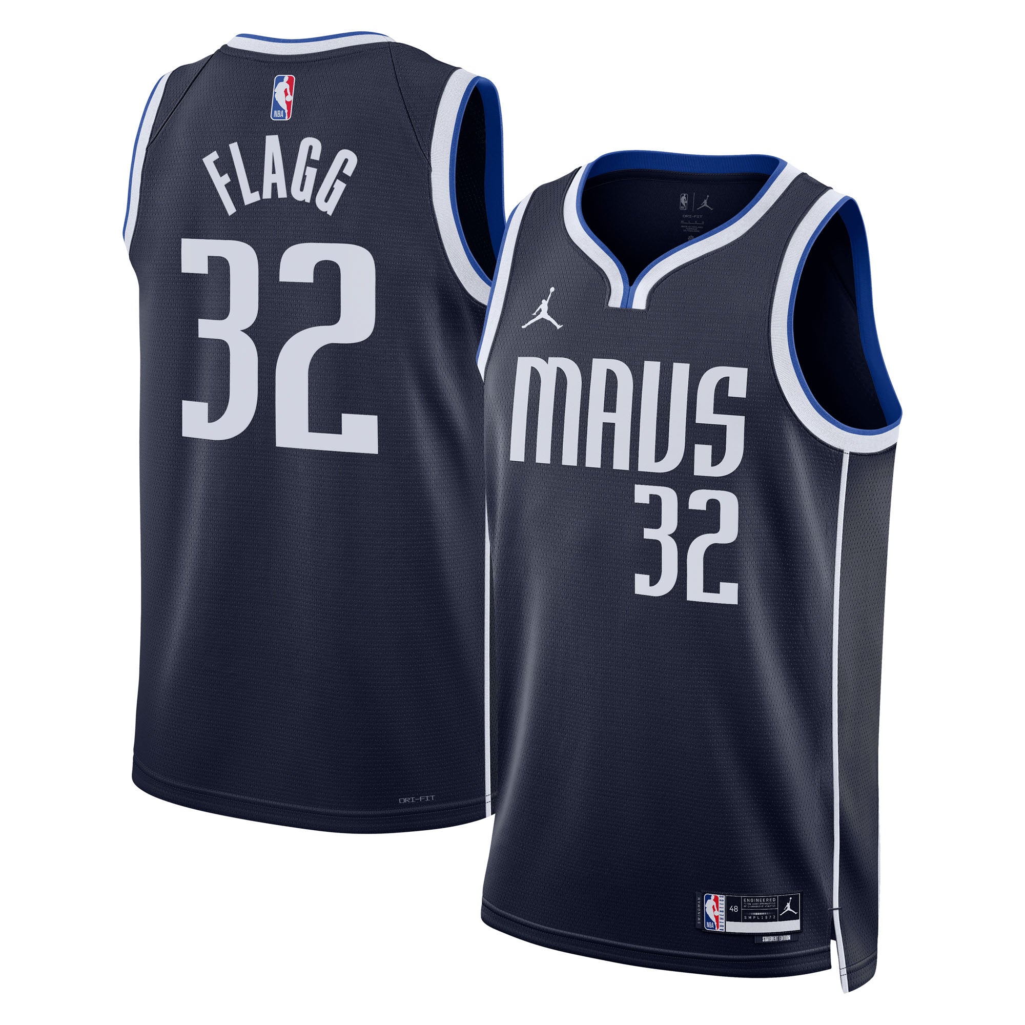 Dallas Mavericks  Jordan Brand Statement Edition Swingman Jersey NBA 2025 First Round Draft Pick - Navy - Cooper Flagg - Unisex