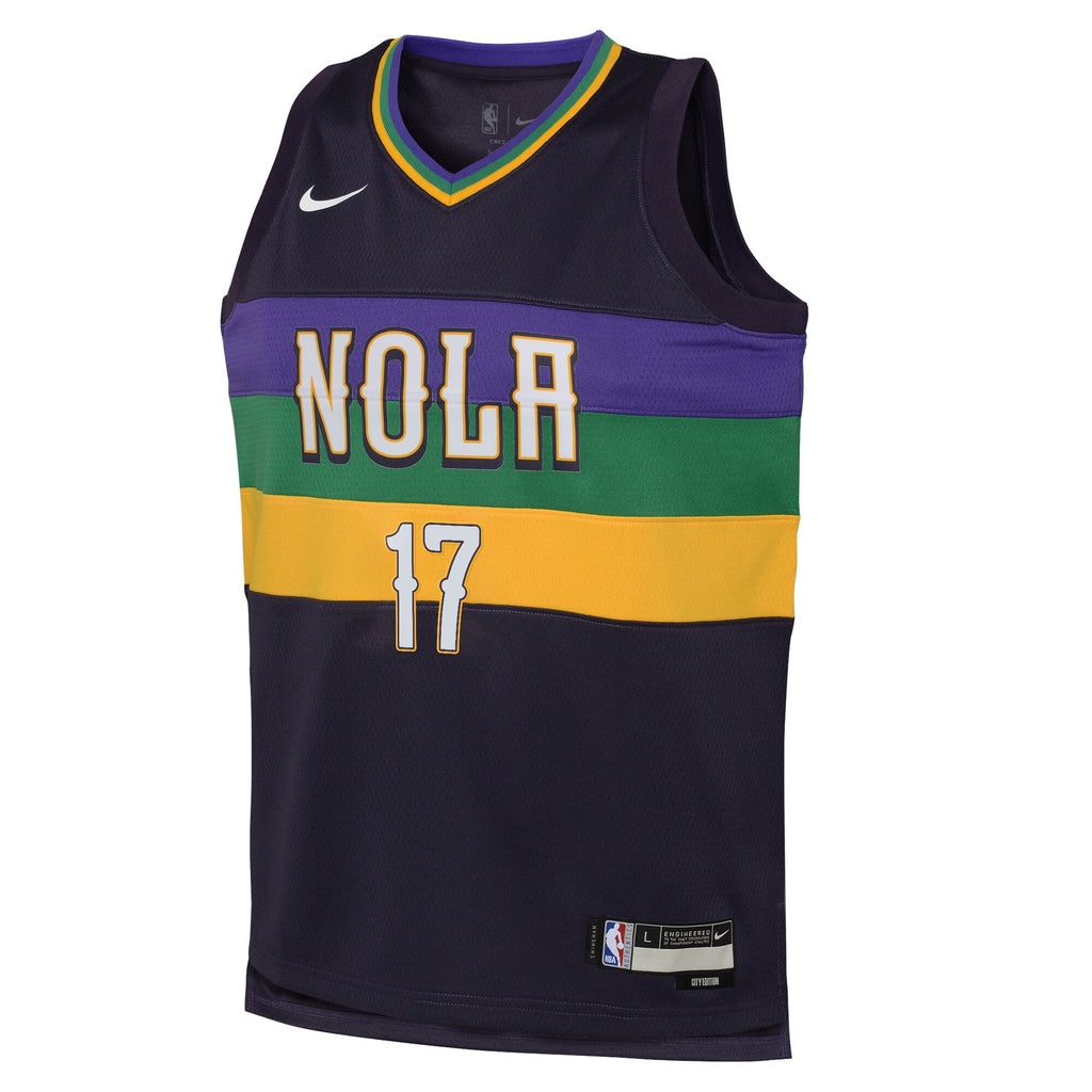 New Orleans Pelicans Nike City Edition Swingman Jersey 22 - Purple - Jonas Valanciunas - Youth
